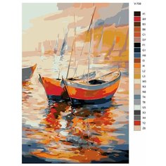 Картина по номерам V-709 "Красные лодки", 80x120 см Brushes Paints