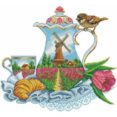 Набор для вышивания крестом Искусница Ранний завтрак, 27*30см