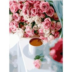 Картина по номерам Розы и кофе 40х50 см Hobby Home
