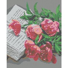 Алмазная мозаика картина Пионы 35*43,5см Diamant