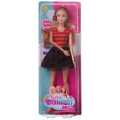 Кукла Abtoys Модная девушка, в красной кофте и черной юбке, 28 см, пластик (8406d/красно-черное)