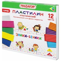 Пластилин классический Пифагор "Эники-беники супер" 12 цветов, 240 г, стек