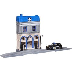 Конструктор Junfa Городская улица. Полиция с металлической машинкой 1:64 (WT-06140)