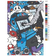Картина по номерам X-237 "Игровой автомат" 50x70 Brushes Paints