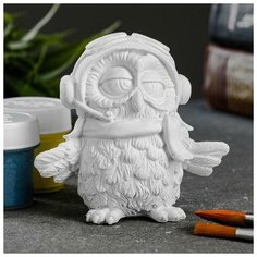 Фигура под роспись "Сова пилот" 8х8х5см Хорошие сувениры