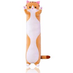 Мягкая игрушка длинный Кот батон, рыжий, 150 см Kids World