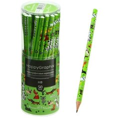 Карандаш чернографитный 2 мм HappyGraphix "Собачья площадка", НВ, трехгранный Bruno Visconti