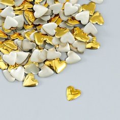 Декор для творчества металл "Сердца" золото набор 200 шт 0,8х0,8 см Арт Узор