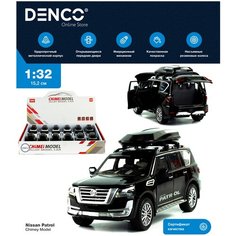 Металлическая машинка Chimey Model 1:32 "Nissan Patrol" M324 инерционная, свет, звук / Черный DIE Cast Metal