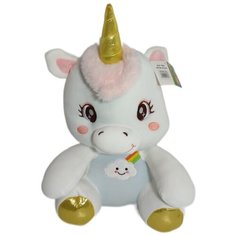 Большая мягкая игрушка Единорог с косой. 40 см. Плюшевая пони единорожка с косичкой. Jmdy