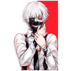 Картина по номерам на холсте Токийский Гуль (Кэн Канэки, Тока Кирисима, Ридзэ, Нисики) - 8007 В 60x40