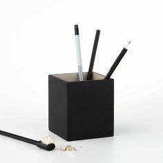 Подставка для ручек и карандашей, стакан канцелярский Penkap Duo, цвет черный Нет бренда