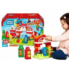 Конструктор музыкальный для малышей Блоки Музыкальная ферма Fisher-Price Mattel Mega Bloks 46 шт