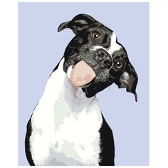 Картина по номерам, "Живопись по номерам", 40 x 50, A158, пёс, животное, домашний, язык, веселье