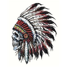 Картина по номерам, "Живопись по номерам", 100 x 125, CP14, индийский череп, маска, перья , череп, готика, иллюстрация, тату