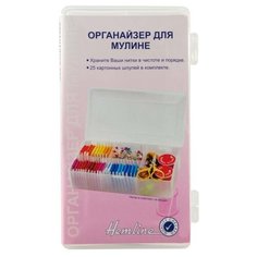 Органайзер для хранения нитей мулине, 18 х 9,5 х 4 см 180 мм прозрачный белый HEMLINE M3003. S