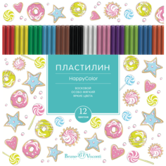 Пластилин Bruno Visconti восковой Happycolor, 12 цветов 250 г (34-0009/1) 12 цв.