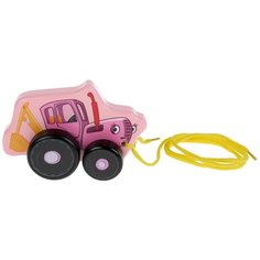 Игрушка деревянная "Буратино" Каталка "Синий трактор мила" 12см