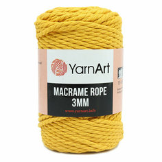 Пряжа для вязания YarnArt Macrame Rope 3мм, 250г, 63м (60% хлопок, 40% вискоза и полиэстер) (764 желтый), 4 мотка