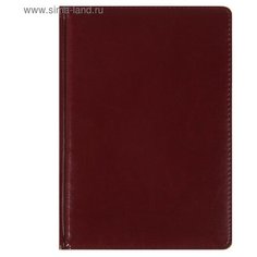 Ежедневник недатированный А5+, 136 листов Sidney Nebraska, искусственная кожа, золотой срез, ляссе, бордовый Альт