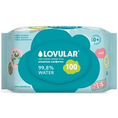 Влажные салфетки LOVULAR Sweet kiss, пластиковая крышка, 100 шт., 1 уп.