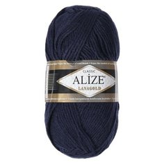 Пряжа "Lanagold" 51% акрил, 49% шерсть 240м/100гр (58 темно-синий) Alize