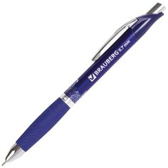 Ручка шариковая BRAUBERG масляная автоматическая с грипом "Jet-X", синяя, узел 0,7 мм, линия письма 0,35 мм, 142692