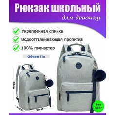 Рюкзак школьный подростковый женский для девочки, молодежный, для средней и старшей школы, GRIZZLY