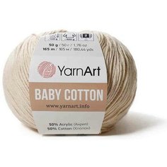 Пряжа YarnArt Baby cotton розовая пудра (404), 50%хлопок/50%акрил, 165м, 50г, 1шт