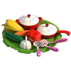Игровой набор овощей и детская посуда игрушечная Нордпласт