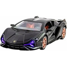 Металлическая машинка модель Lamborghini Sian (Ламба Сиан) FKP 37 1:24 20см - Черный MSN Toys