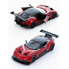 Металлическая машинка Kinsmart 1:38 «Aston Martin Vulcan с принтом» инерционная, красная KT5407DF-1