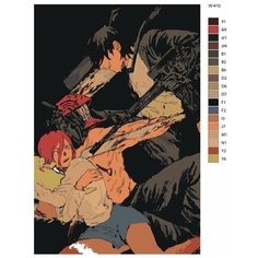 Картина по номерам W-410 "Аниме - человек Бензопила. xимэно, Бим и Макима" 80x120 Brushes Paints