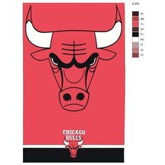 Картина по номерам Z-203 " Логотип Chicago Bulls" 80x120 Brushes Paints