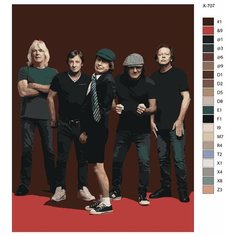 Картина по номерам X-707 "Рок-группа AC/DC" 80x100 Brushes Paints