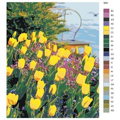 Картина по номерам S40 "Море желтыx тюльпанов" 80x100 Brushes Paints