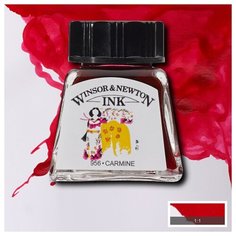 Тушь Winsor&Newton для рисования, карминный, стекл. флакон 14мл (1005127), 6шт.