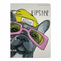 Тетрадь на кольцах 80л, А5 Альт Псы на стиле (линейка, пластик)