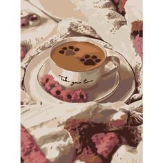 Картина по номерам Кошачьи лапки в кофе на стену Палитра забав