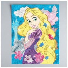 Фреска песком (9 цветов) и блёстками "Рапунцель", Принцессы, бонус: раскраска Disney