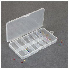 Queen fair Контейнер для декора, с подвесом, 11 ячеек, 16 × 8 × 2 см, цвет прозрачный