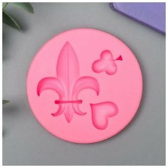 Молд силикон "Вензель, черви и крести" 3 предмета 1х7х7 см Noname