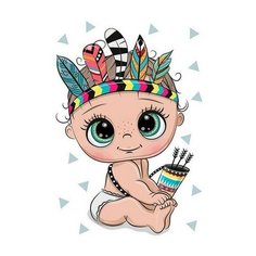 Алмазная мозаика Маленький индеец 20x30 см. Цветной