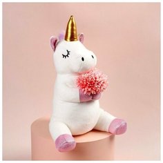 Мягкая игрушка Milo Toys "Единорожка" с цветами, 30 см