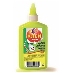 Клей ПВА-М в желтом флаконе 125 гр Луч