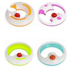 Антистресс бегущий мяч в кольце спиннер с вращающимся шариком Skill Fidget оранжево-салатовый Fixtor