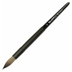 Roubloff Кисть "Aqua Black round", имитация белки круглая, обойма soft-touch, ручка короткая черная №12