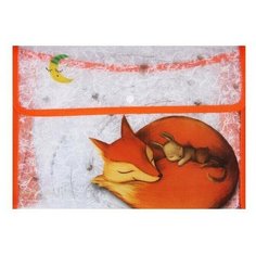 Папка на кнопке А4 "Волшебные лисы", с окантовкой, микс Bruno Visconti