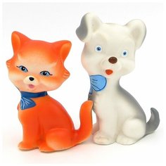 Резиновая игрушка "Котик и собачка" Кудесники