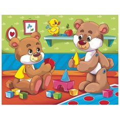 Холст с красками "Мишки и игрушки" (14 цветов) Рыжий кот